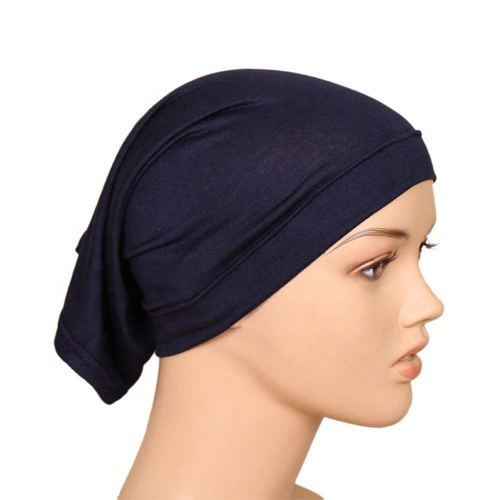 Navy Hijab Under Scarf Cap For Turban Head Wrap Dreadlocks Tube Neck Hair Cover